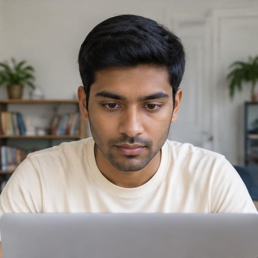 Ravi Nair taking an online exam
